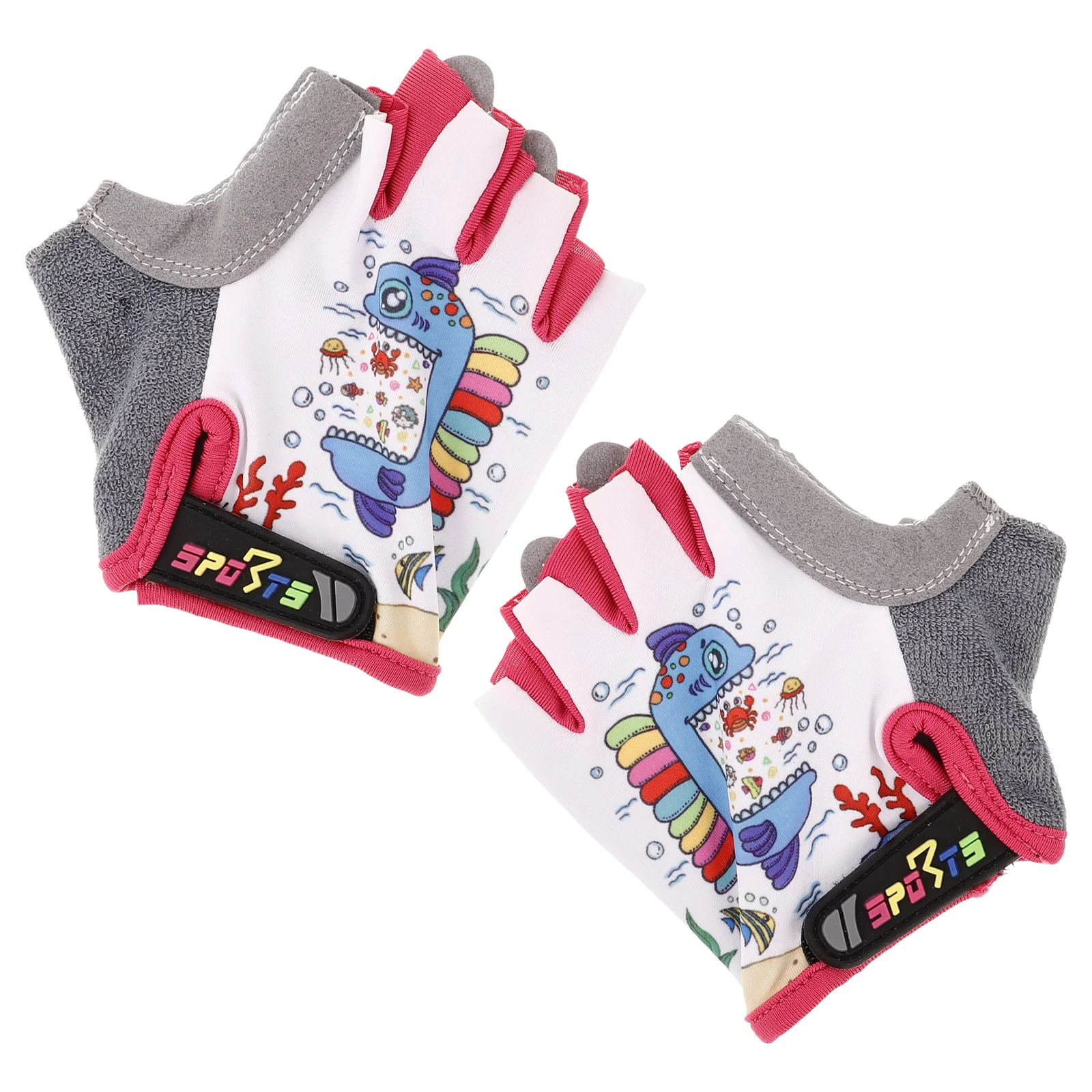 

Children's Half Finger Gloves Kids Bike Riding Breathable Non Slip Pink Color Outdoor Sports Protection Cycling Gloves