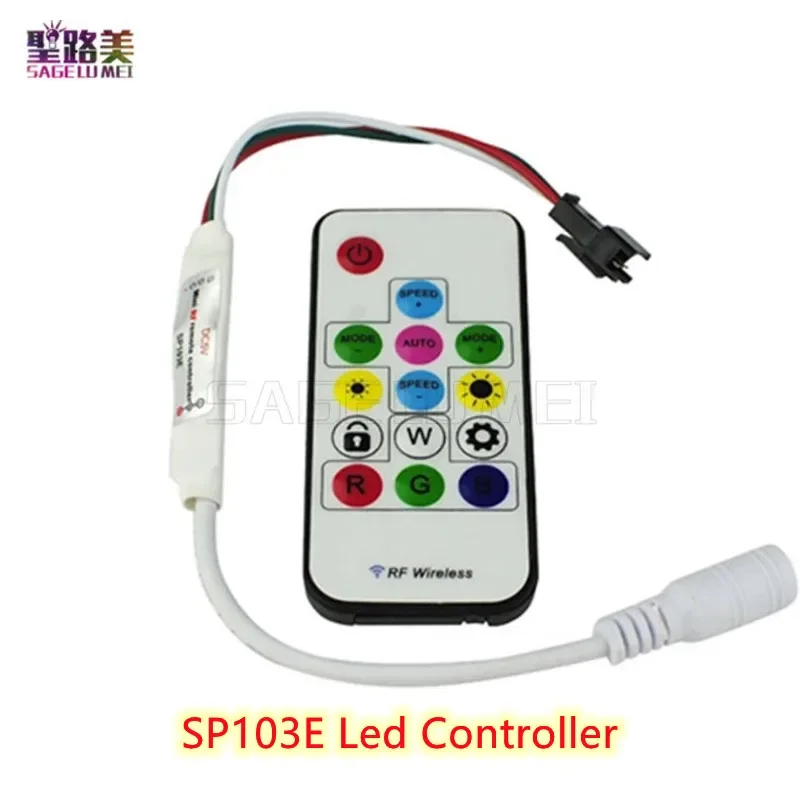 Módulo leve conduzido ws2811 ic dc5v, rgb pixel, cor completa, ip67, sp103e, controlador, 14key, rf, remoto 5v, 4a, 50pcs