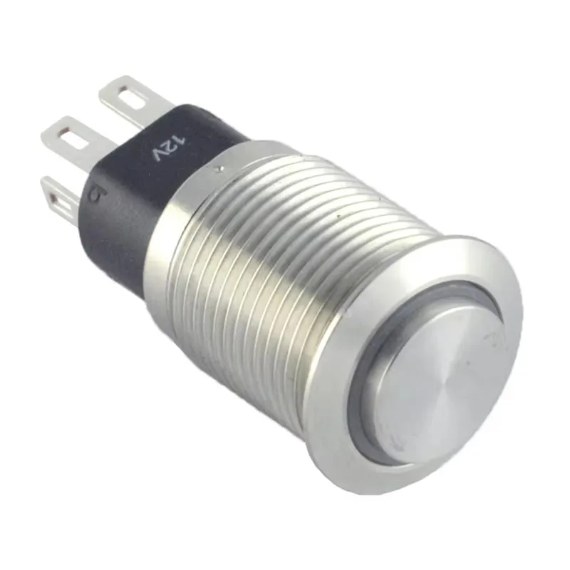 

16MM metal Stainless steel or black plated brass 1NO1NC push button switch with ring light PM166F(H)-11E/J/S(A)