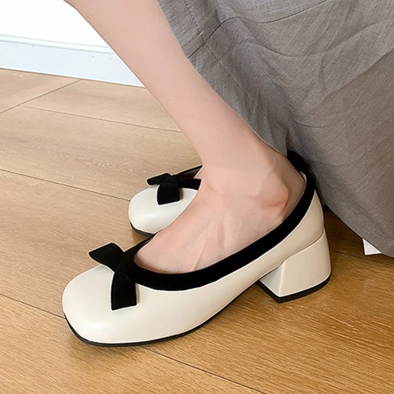 

High Heels Women Mary Jane Shoes Elegant Chunky Dress Shoes 2026 Spring Shallow Lolita Shoes Sexy Fashion Pumps Mujer Zapatos