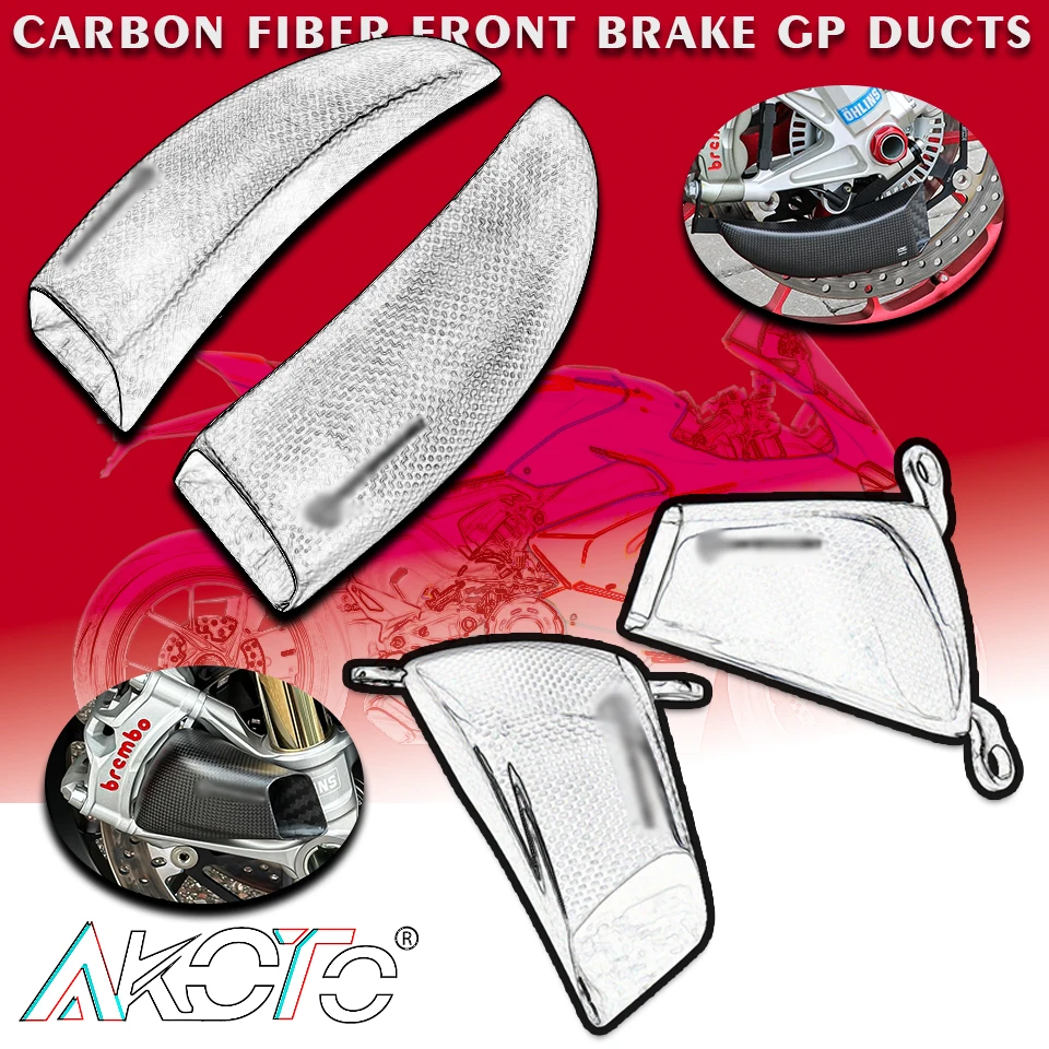 

Front Brake GP Ducts Carbon Fiber Cooling System Radiator Guard For DUCATI PANIGALE V4 S R V2 V4R V4S SP 1199 1299 959 SPV4