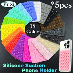 5Pcs Silicone Suction Phone Holder Multifunctional Suction Cup Mat Wall Stand Anti-Slip Single Sided Case Mount Back Stickers