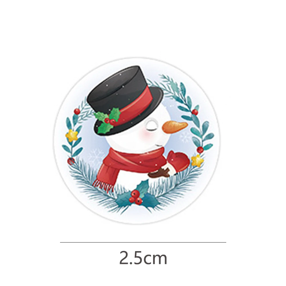 100-500pcs Christmas Stickers Elk Round Label Stickers for Christmas decoration Envelope Seals Gift Box Package stickers