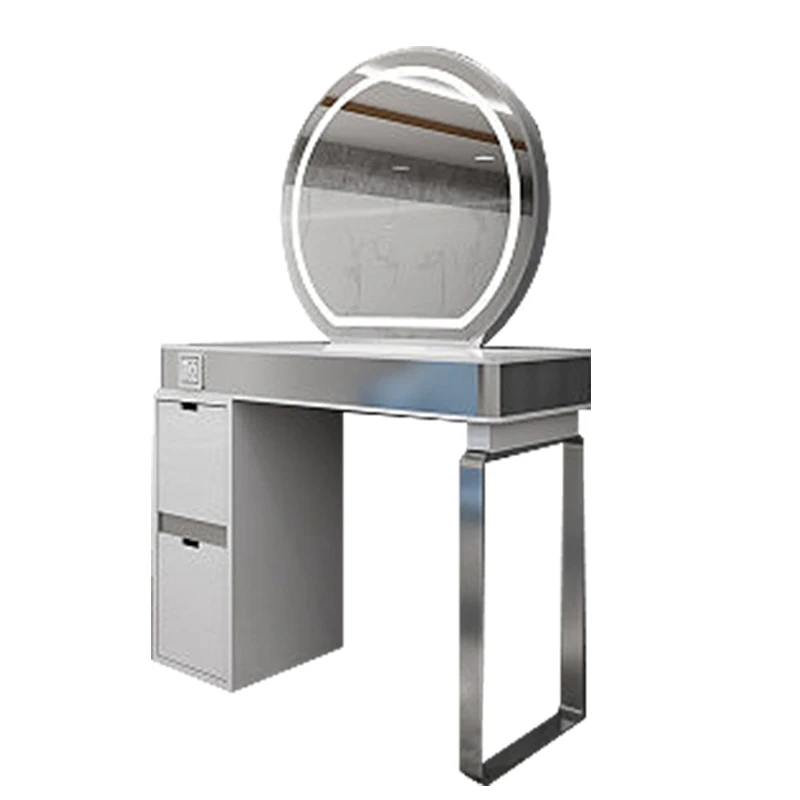 

Hairdressing mirror stand, marble countertop, stainless steel, single and double-sided hairdressing perm mirror