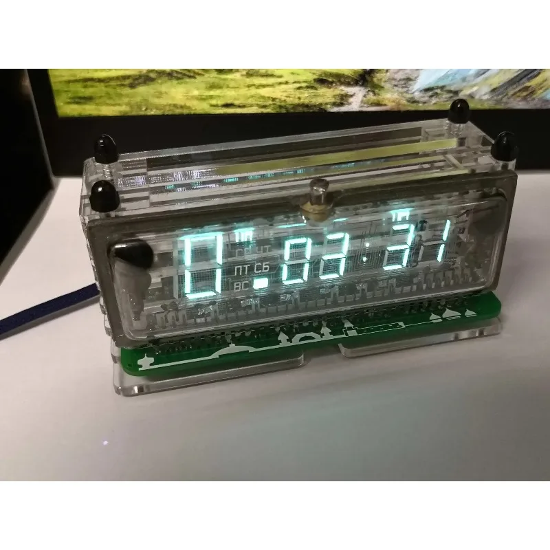 VFD Screen Clock with Temperature Compensation Clock Transparent Substrate Rare, Vacuum Fluorescent Display