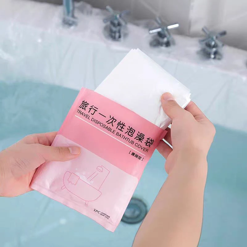 10 Uds cubierta de bañera desechable revestimiento de bañera portátil salón de gran tamaño hogar viaje Hotel limpieza película protectora antisuciedad