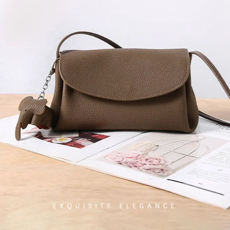 Women\'s Mini Style Summer Handbag Elegant Design Soft Genuine Leather Shoulder Bag 2024 New Fashion Crossbody Cowhide Bags