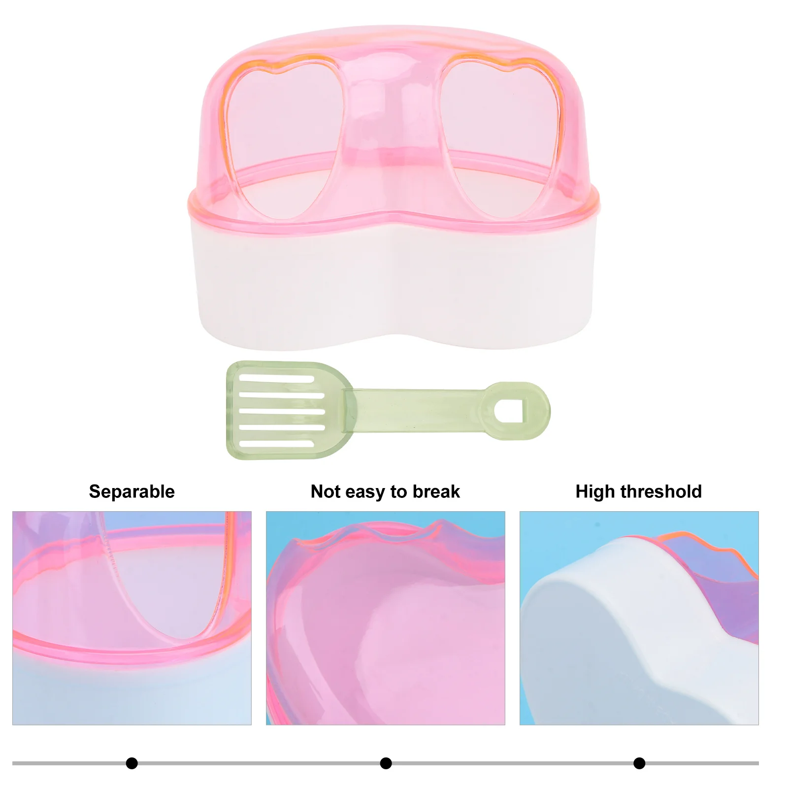 

Hamster Bathing Basin Small Pet Sand Bath Room Half Transparent Detachable Design Portable Durable Plastic Container For