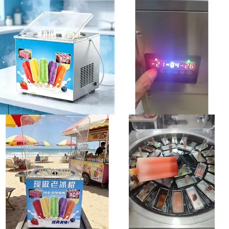 for Beach Stall Automatic Popsicle and Ice Cream Freezing Machine Kiosk Startup Business Opportunity