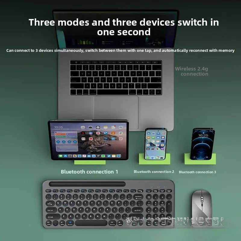 

Набор беспроводной клавиатуры и мыши Bluetoot со слотом для карт Подставка для планшета Беспроводная клавиатура для iPad Windows Mac OS