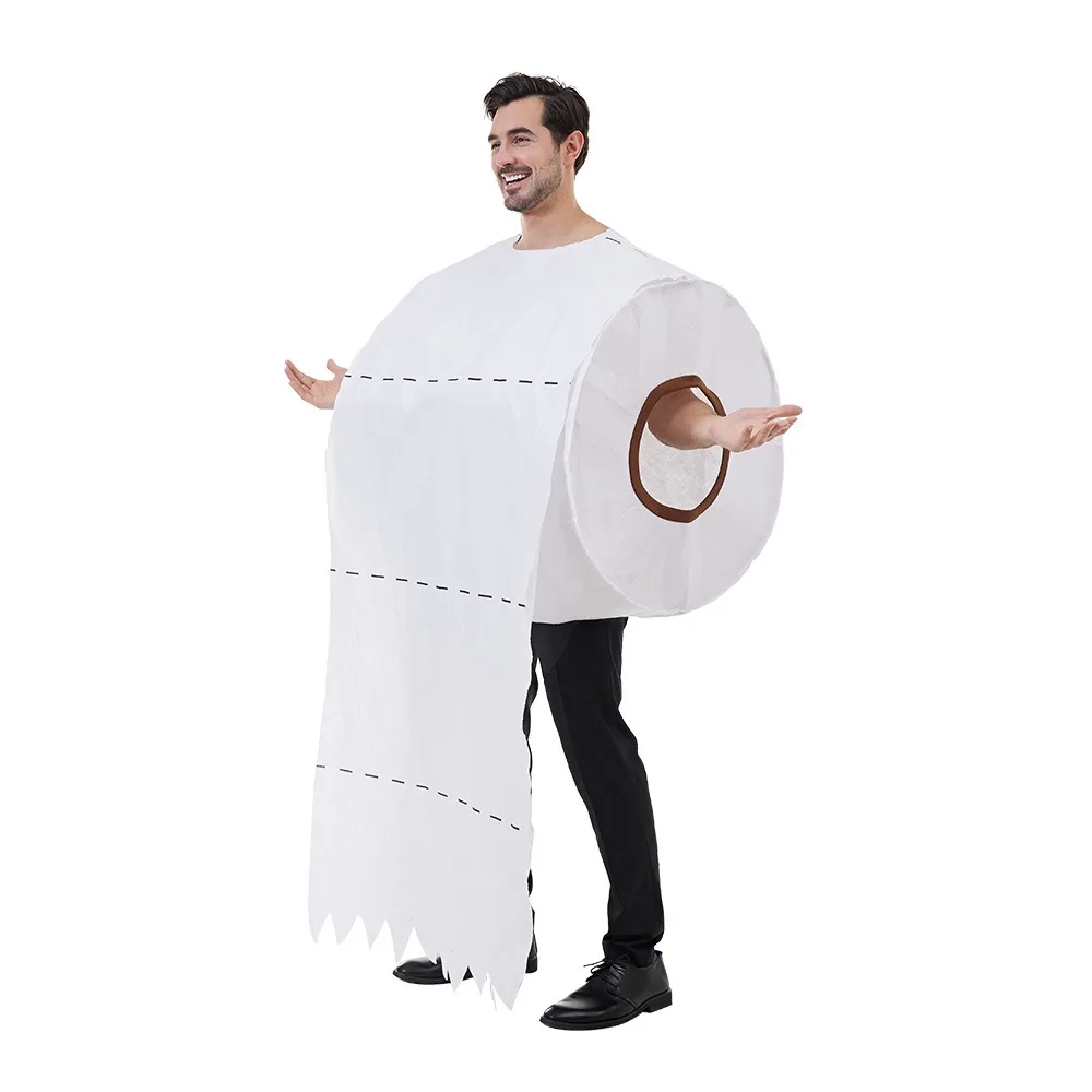 

Couple Spoof Toilet Paper Cosplay Costume Toilet Paper Cosplay Makeup Ball Stage Birthday Party Halloween Costume for Women Men