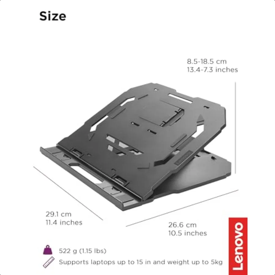 حامل كمبيوتر محمول 2 في 1 قابل للتعديل ومحمول وقابل للطي ومريح وغير قابل للانزلاق متوافق مع أجهزة الكمبيوتر المحمولة حتى 15 وهواتف محمولة مثالية لـ Tra