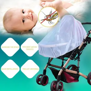 Elastic Type Fly Protection Accessories Children's Stroller Mosquito Full Baby Summer Carriage New Crib Trolley Net Mesh Co C1U8