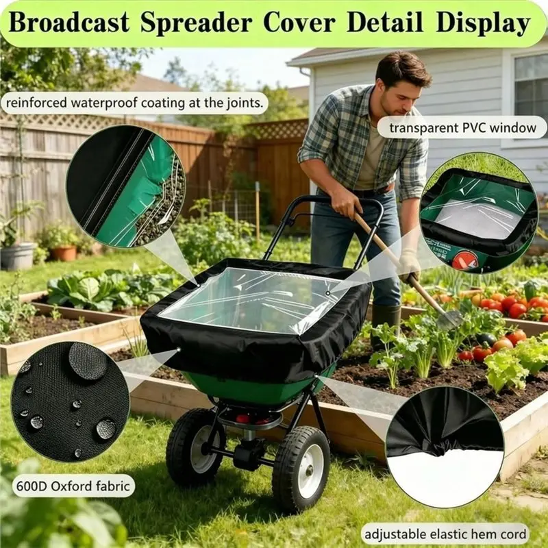 Spreader Hopper Cover Waterproof Heavy-Duty Protection Cover Lawn Spreaders Spreader Cover