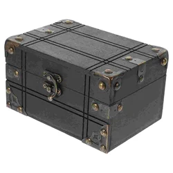 Retro Vintage Jewelry Box Wooden Treasure Chest Storage Boxes Bins Keepsake Box Home Storage ganization Trinket Box Wooden Chest