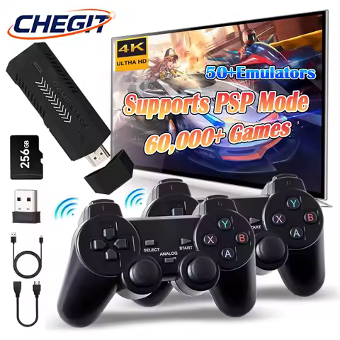 X2 Plus New 60000+Games 256 GB 50+ Emulators Classic Video Game Console Gaming Stick 4K HD Wireless Controller for PSP/PS1/GBA