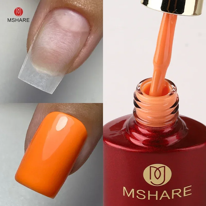 MSHARE Milchrosa Gummibasisgel Camouflage Color Coat Soak Off Nails Gels Lack Lack 10 ml UV-LED-Gel-Nagellack TPO-freies Gel