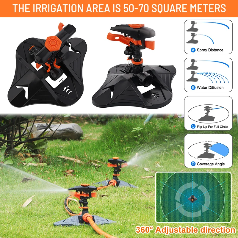 

Automatic 360 Degree Rotating Garden Lawn Sprinklers Yard Garden Large Area Coverage Water Sprinkler Irrigation Water Sprayers