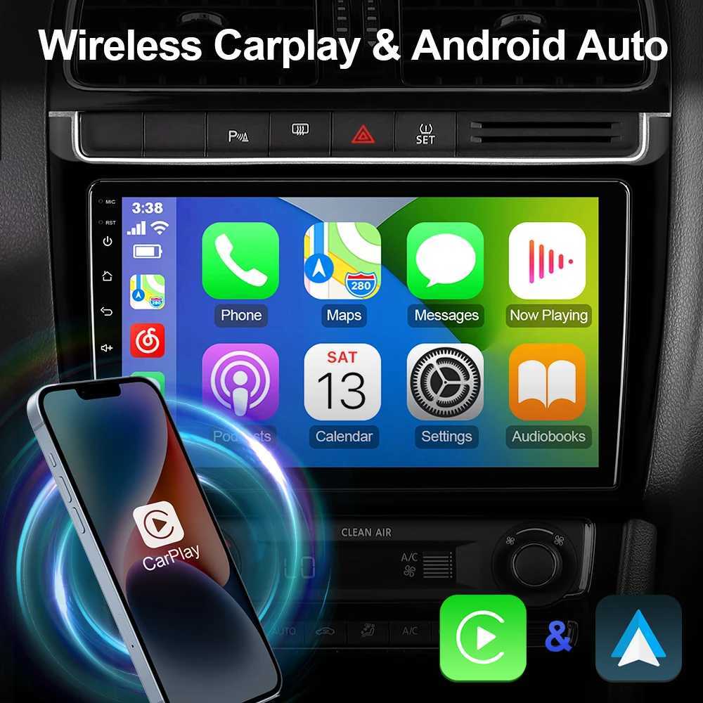 Isudar  9 Inch Android 12 Car Radio For VW/Volkswagen Polo 2012-2016 Carplay Auto Stereo No 2din 4G WIFI GPS