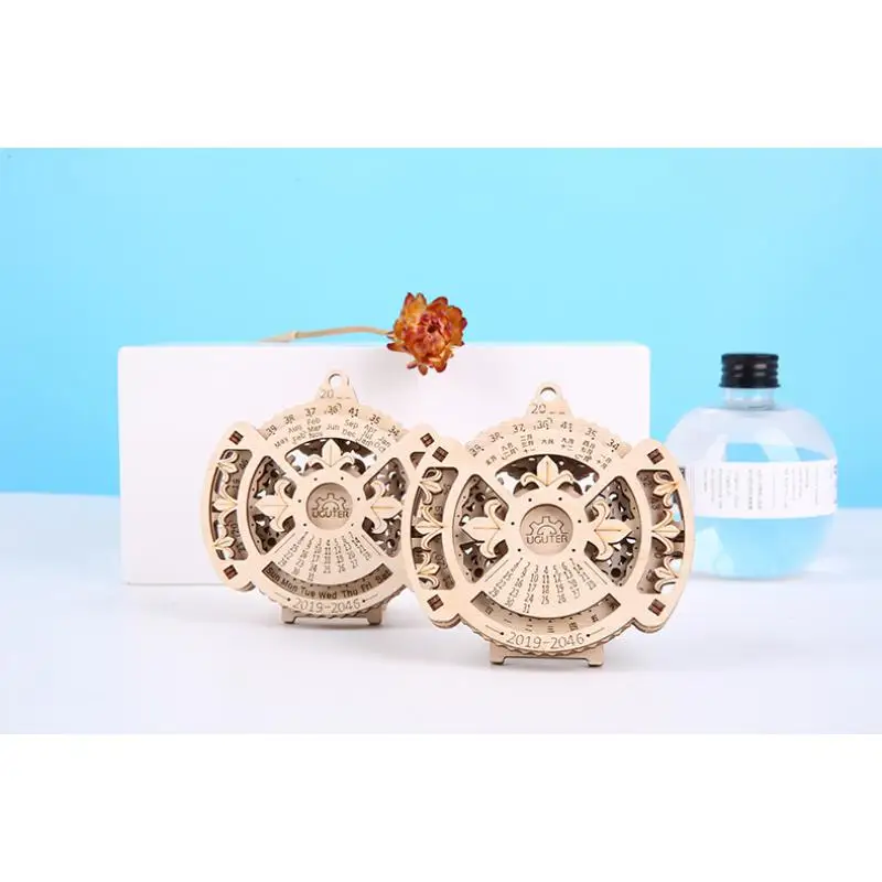 Houten mechanisch roterend model 3D driedimensionale puzzel Creatief geassembleerd eeuwigdurende kalenderornamenten Relatiegeschenken