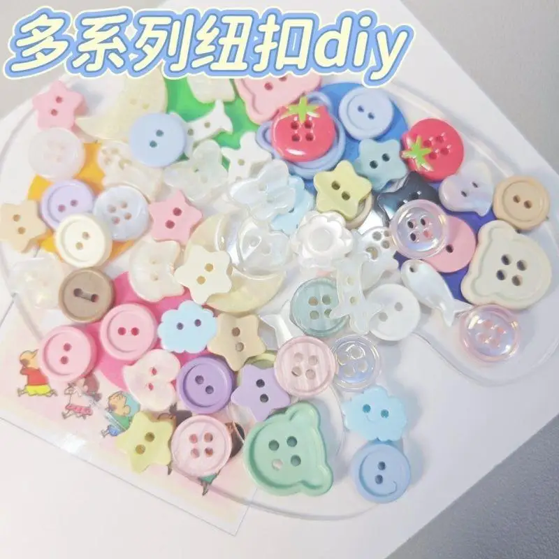 

10pcs Random Button Summer Pink DIY Sewing Material Mini Plastic Buttons Crafts Scrapbooking Button Korean Cream Sewing Button