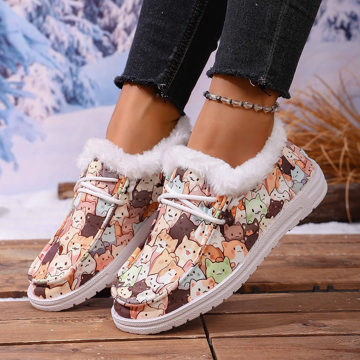 Женские зимние ботинки, теплая модная спортивная стильная обувь, женские удобные ботильоны на мягкой подошве, осенне-зимняя утолщенная плюшевая обувь