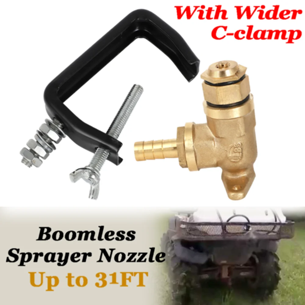 Boomless Sprayer Nozzle w/ C-clamp For UTV Tractor Tailgate Spot Sprayer Up 31Ft