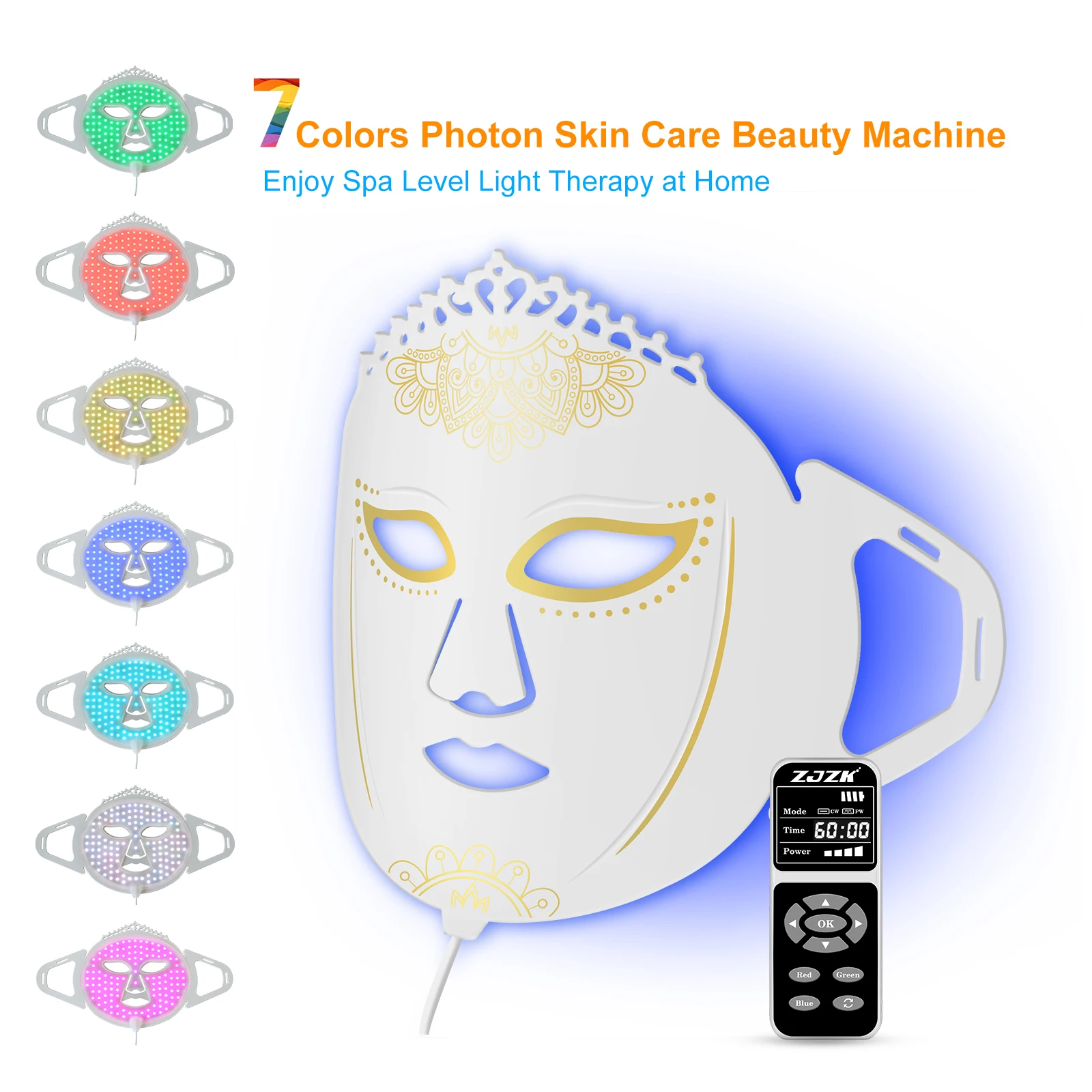 

ZJZK Red Light Therapy 660nm 850nm 940nm Blue And LED Face Mask Lllt Low Level Laser Therapy Device For Pain Skin Rejuvenation