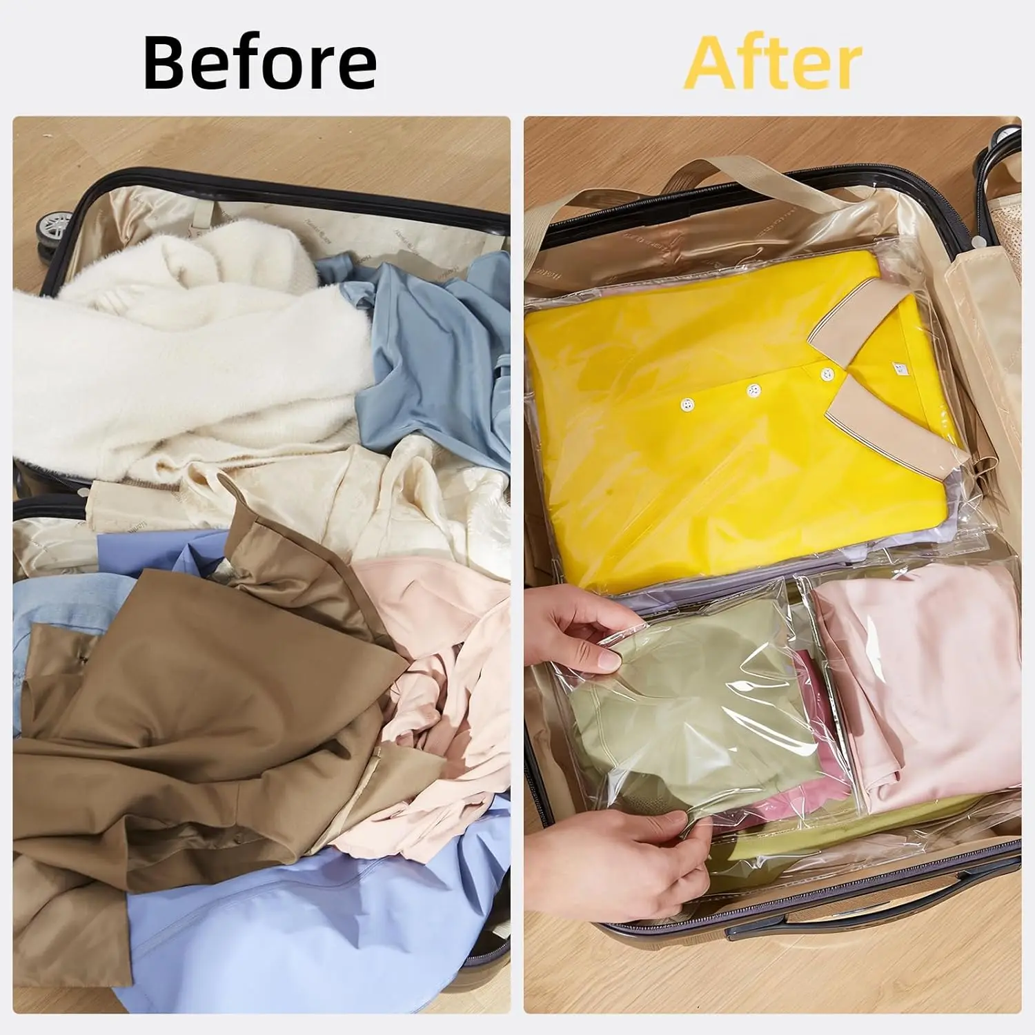 120PCS 9X12 Inches Self-Sealing Clear Plastic Shipping Bags for Clothes | Swimsuit Organizer Bags, Underwear Packaging Bag for D