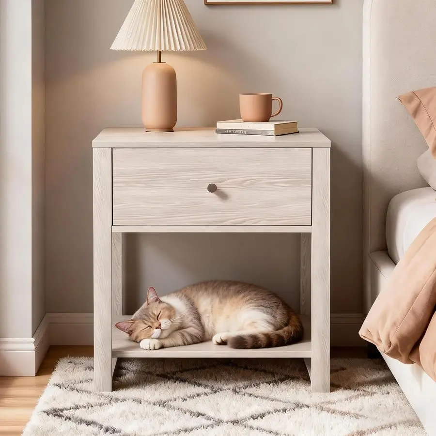 

Прикроватная тумбочка, современная прикроватная тумбочка с ящиком и большой полкой для хранения, торцевые столики, приставные столики для спальни, Mesa de Noc