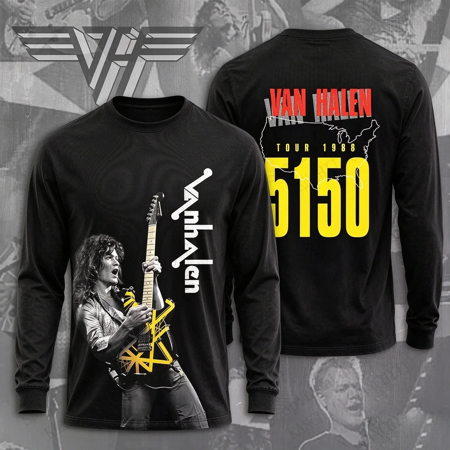 2027 Heavy Metal Rock Band Van Halen 3D Print Long Sleeve T-shirt Men Women Fashion Oversize Hip Hop Tops Tees Men Clothes Disco