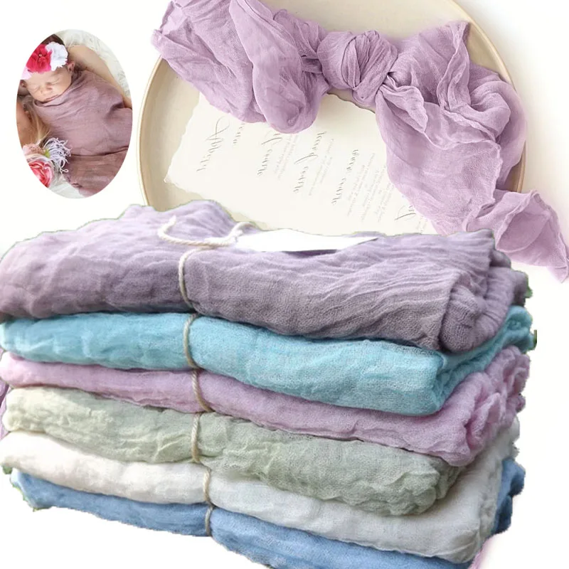 Soft Stretchy Newborn Wrap Single Cheesecloth Photography Prop, Breathable Baby Swaddle for Posing, Photo Studio Essential