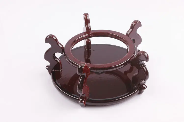 Feng Shui Chinese Wooden Fishbowl Planter Display Stand