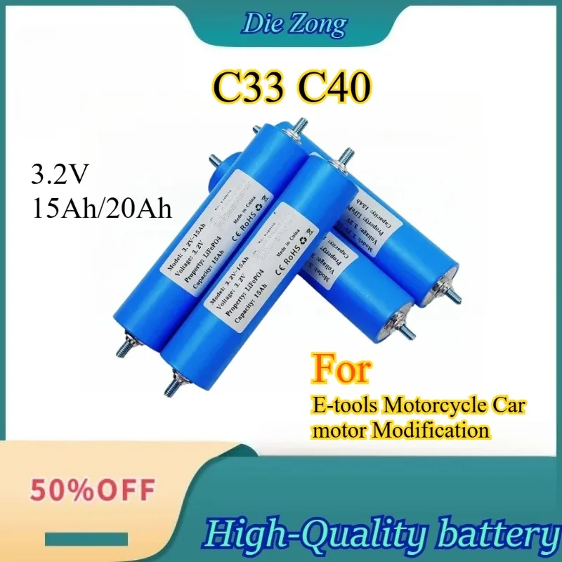 

New C33 33140 Lithium Iron Phosphate Battery 3.2V 15Ah Suitable for Power Electric Vehicle Batteries