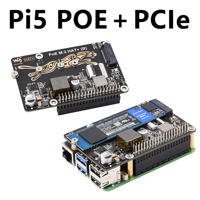 Scheda Di Espansione M.2 NVMe PoE HAT+ Per Raspberry Pi 5 – Supporta SSD NVMe, Avvio Diretto, PoE, PCIe Gen2/Gen3 E Formati 2230/2242/2260/2280