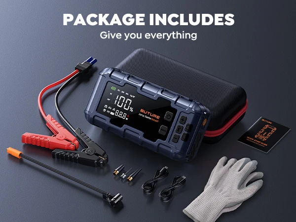BUTURE 6000A Auto Starthilfe PD45W Power Bank Tragbare 160PSI Luftpumpe Batterie Notfall Booster Startgerät Auto Starter – Detail 12