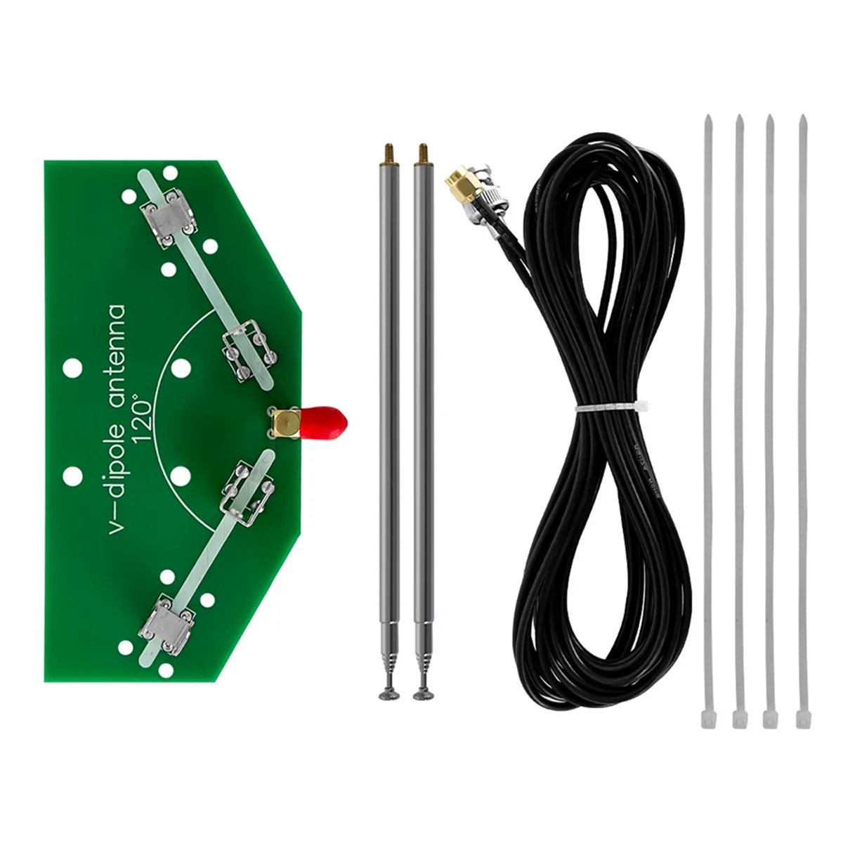 

78M-1 GHz FM Frequency Receiver 137MHz Positive V Horn Antenna Rod V-Dipole Oscillator DIY Kits with Cable QXNF