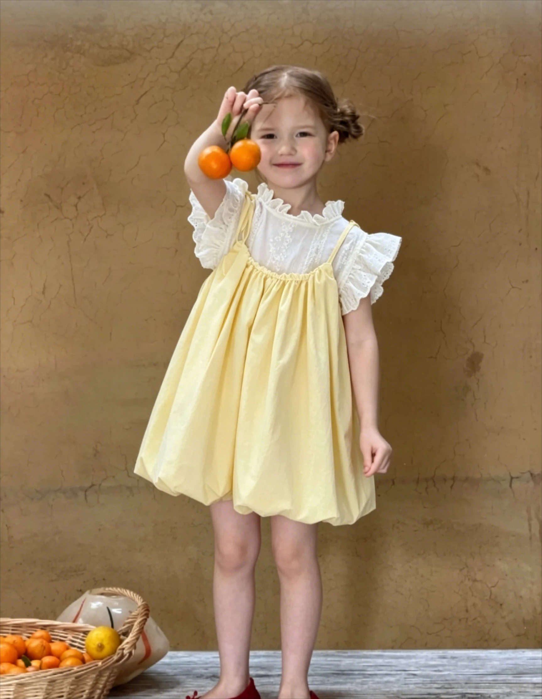 

Baby Dress Set Summer 2026 New Korean Girls Summer Suspender Dress Children Princess Doll Shirt Two Piece Set