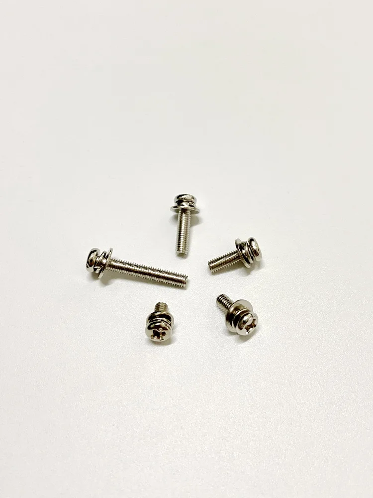 

M3 Combination Screws Iron Nickel Plated with Spring And Flat Washers Metal Fastening Bolts for DIY Hardware And Tools