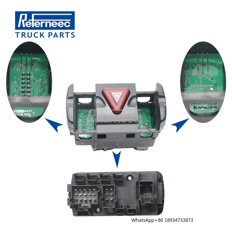 

REFERNEEC Truck Switches A9434460523 9434460523 A9434460123 A9434460423 Emergency Light Switch for MERCEDES BENZ Truck Actros