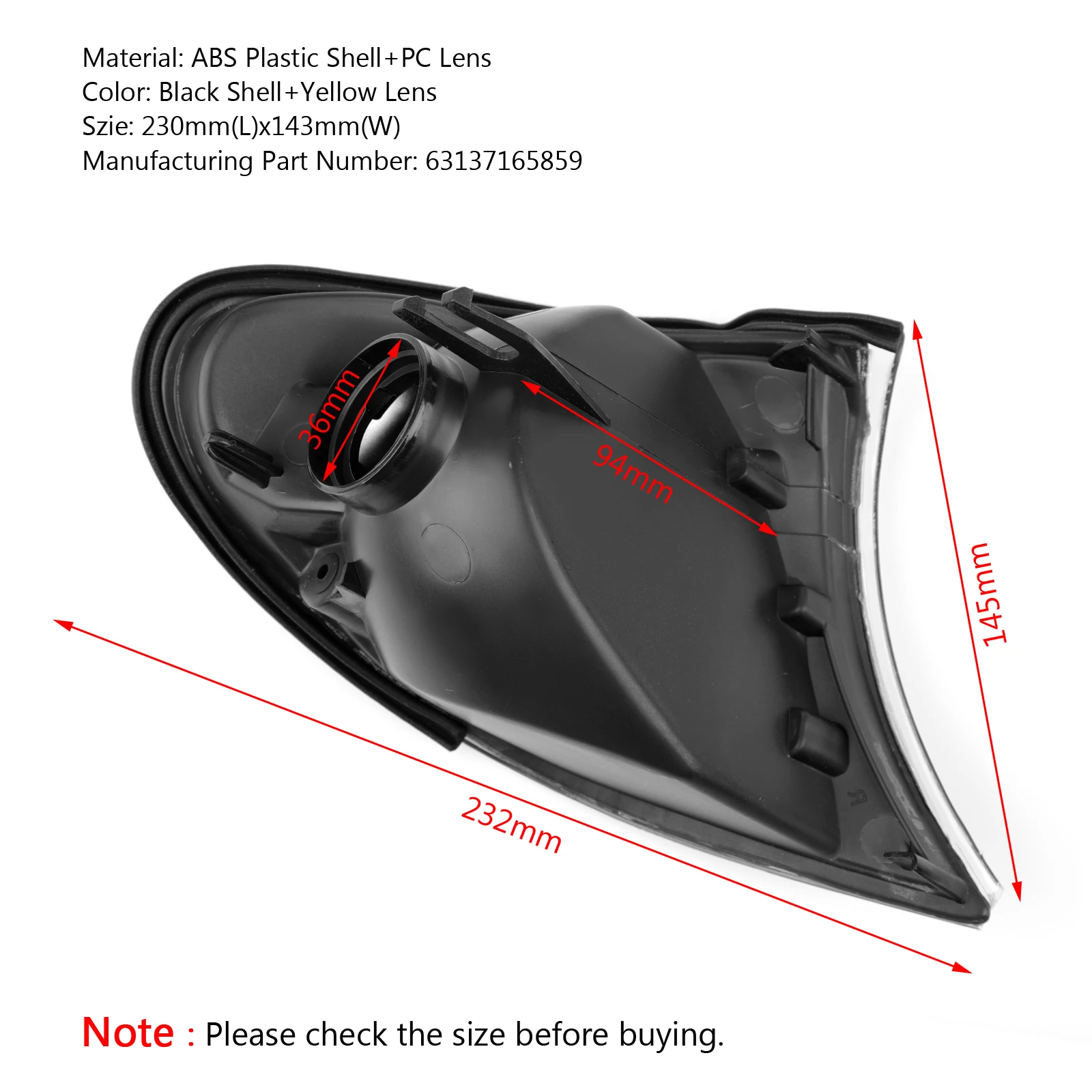 Car Front Indicator Turn Signal Corner Lights For BMW 3 Series E46 4-Door 325i 325xi 02-05 63137165859 63137165860