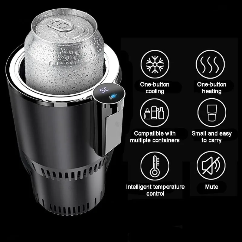 12V 2-in-1 Smart Fast Refrigeration Warmer Cooler Cup Car Heating Cooling Cup Portable Quick Cooling Cup Home Car Dual Use