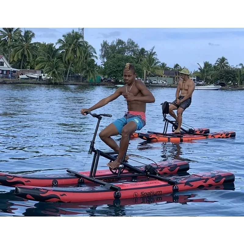 New for Aqua Leisure Inflatable Water Bicycle Foot Boats Floating Bike for Sale Water Amusement Facility