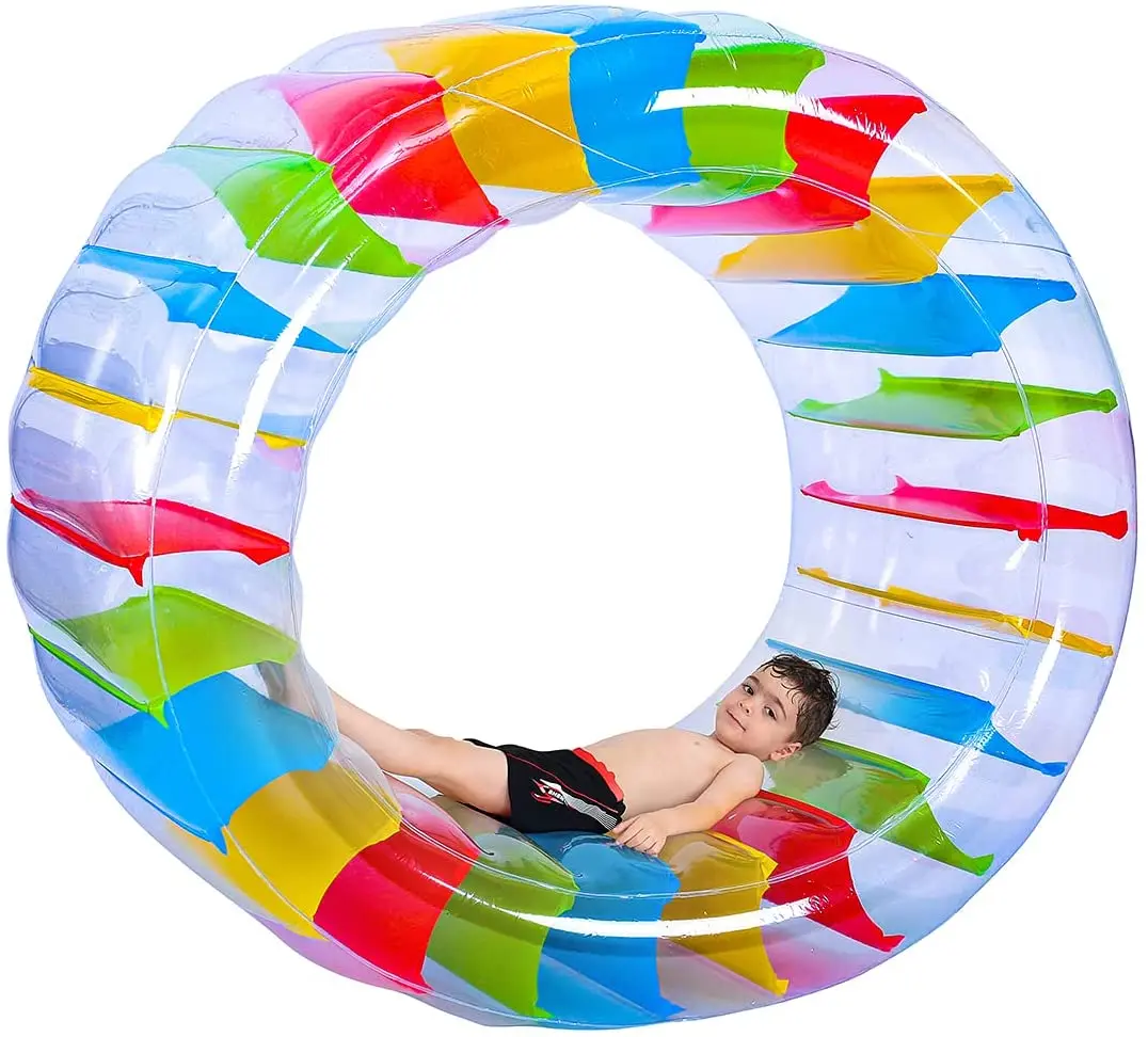 

Manufacturer custom PVC inflatable water float roller colorful pool float roll customized durable OEM cheap