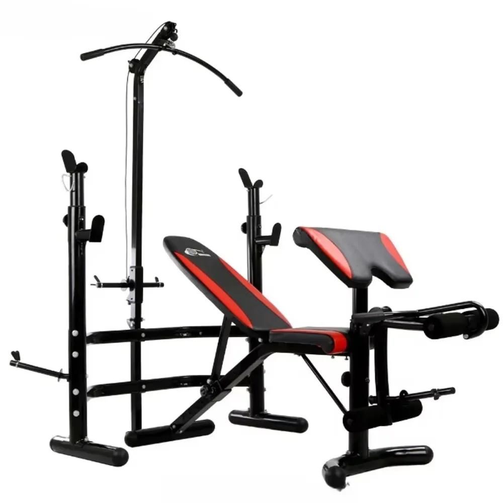 Multifunction Station Weightlifting Bed Bench Gym Bench Strength Training Adjustable Weight Bench Set for Home Use