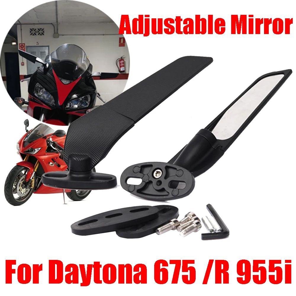 For Triumph Daytona 675 675R Triple 955 955i Daytona675R Accessories Mirrors Wind Wing Adjustable Rotating Side Rearview Mirror