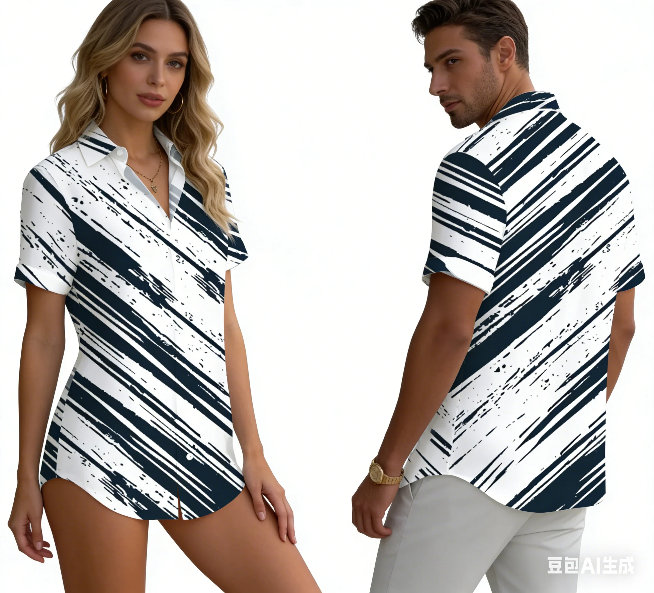 

Flamingo Beer Hawaiian Men's Shirts Pink Black Contrast Graphic Breathable Lightweight Vacation Shirt Y2k Clothes