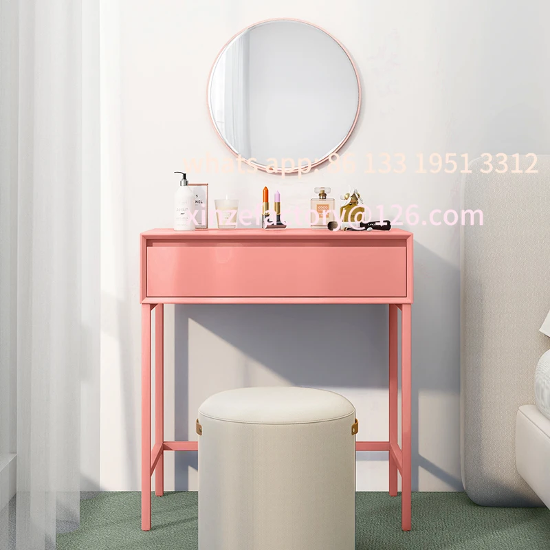 

Customizable Dresser bedroom modern simple storage cabinet integrated solid wood small apartment makeup mirror chest integrated