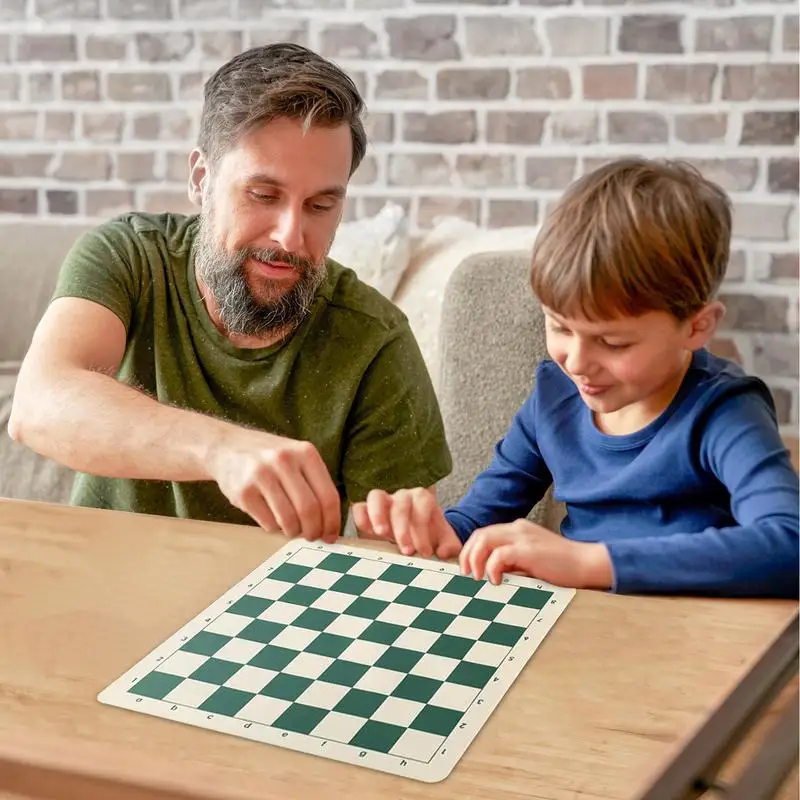 Chess Boards For Adults Soft Chess Game Board Tournament Chess Mat Square Checkers Folding Board Rollable Chessboard For Family