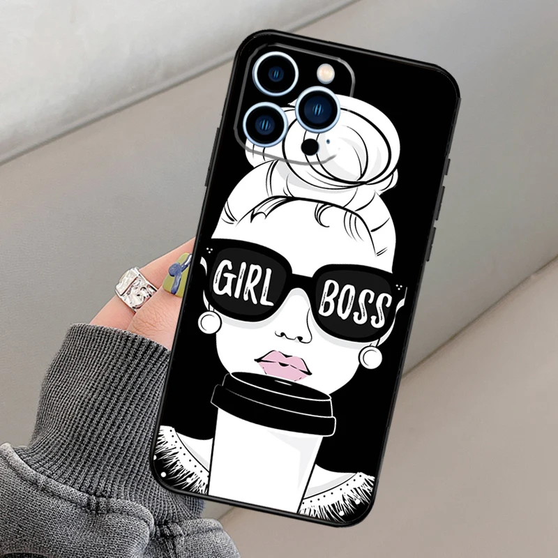 الأميرة أنثى بوس القهوة قضية الهاتف آيفون 17 16 15 14 13 11 12 برو ماكس ميني 15 16 زائد 16e 17 الهواء فوندا غطاء